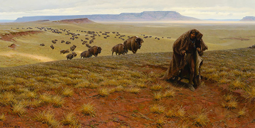 Loinclothed hobby; Obr�zek dne - the picture od the day - �awa rel - Tom Lovell, The Buffalo Caller