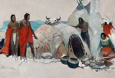 Loinclothed hobby; Obr�zek dne - the picture od the day - �awa rel - Frank Earle Schoonover - Two Sweat Lodges, 1927