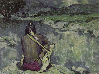 Loinclothed hobby; Obr�zek dne - the picture od the day - �awa rel - Couse E. Irving - Moonlight Meditation