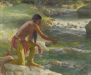 Loinclothed hobby; Obr�zek dne - the picture od the day - �awa rel - Joseph Henry Sharp, Taos Fishing Trip - October 1932