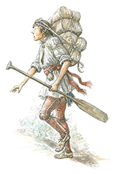 Loinclothed hobby; Obr�zek dne - the picture od the day - �awa rel -  Illustration: Francis Back - Young �coureur des bois�