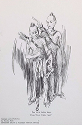 Loinclothed hobby; Obr�zek dne - the picture od the day - �awa rel - Native American Indian - ink painting paper