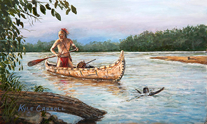 Loinclothed hobby; Obr�zek dne - the picture od the day - �awa rel - Kyle Carroll, on a canoe and loinclothed