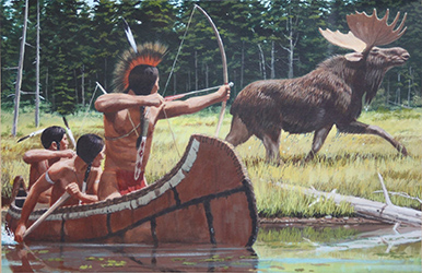 Loinclothed hobby; Obr�zek dne - the picture od the day - �awa rel - Vintage Chippewa Indian Moose Hunt Party