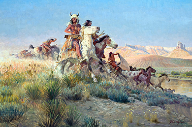 Loinclothed hobby; Obr�zek dne - the picture od the day - �awa rel - John Ford Clymer, The Raiding Party