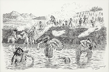 Loinclothed hobby; Obr�zek dne - the picture od the day - �awa rel - Gary Zaboly, True West magazine illustration, 2000