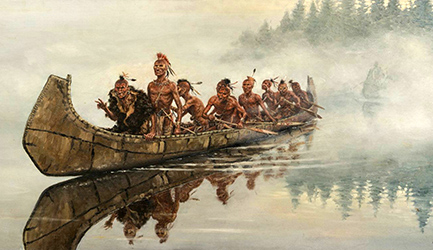 Loinclothed hobby; Obr�zek dne - the picture od the day - �awa rel - Ernest Berke, Iroquois War Party, 1956