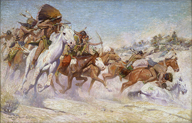 Loinclothed hobby; Obr�zek dne - the picture od the day - �awa rel - Dunton, William Herbert, The Custer Fight