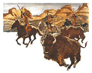 Loinclothed hobby; Obr�zek dne - the picture od the day - �awa rel - Illustration from the book Great Story Of The Wild West