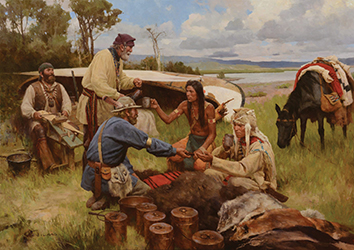 Loinclothed hobby; Obr�zek dne - the picture od the day - �awa rel - Art of Z.S. Liang, Friendly Finish  To Trading  Upper Misssoury river 1808