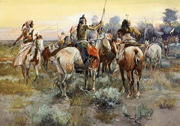 Loinclothed hobby; Obr�zek dne - the picture od the day - �awa rel - Art of Charles M. Russell, The Truce