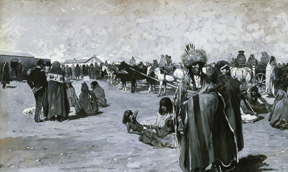 Loinclothed hobby; Obr�zek dne - the picture od the day - �awa rel - Henry F. Farny, Issue Day at Standing Rock, 1882