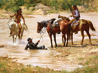 Loinclothed hobby; Obr�zek dne - the picture od the day - �awa rel - Howard Terpning, Cooling Off the Hard Way