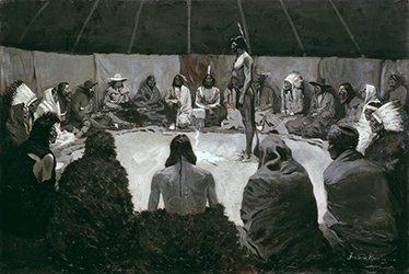 Loinclothed hobby; Obr�zek dne - the picture od the day - �awa rel -  Frederic Remington,  Tell the White Man  