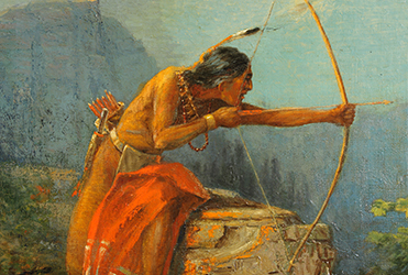 Loinclothed hobby; Obr�zek dne - the picture od the day - �awa rel -  Hector Irving Marlatt, Native American Bow Hunting