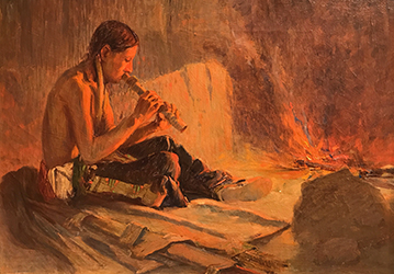 Loinclothed hobby; Obr�zek dne - the picture od the day - �awa rel -  Oscar E. Berninghaus, The Flute Player