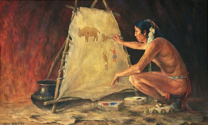 Loinclothed hobby; Obr�zek dne - the picture od the day - �awa rel -  Eanger Irving Couse