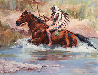 Loinclothed hobby; Obr�zek dne - the picture od the day - �awa rel -  Lindsey Bittner Graham, Crossing the Little Bighorn