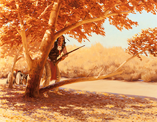 Loinclothed hobby; Obr�zek dne - the picture od the day - �awa rel -  Harvey William Johnson, Autumn of the Comanche, 1973