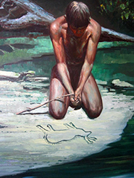 Loinclothed hobby; Obr�zek dne - the picture od the day - �awa rel -  Sand painter