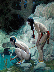 Loinclothed hobby; Obr�zek dne - the picture od the day - �awa rel -  Irving Couse, Sacred Waters