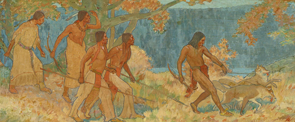 Loinclothed hobby; Obr�zek dne - the picture od the day - �awa rel - Edwin Willard Deming, Hunting Lodges