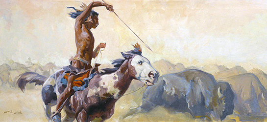 Loinclothed hobby; Obr�zek dne - the picture od the day - �awa rel - Maurice Logan, Surrounding the buffalo herd