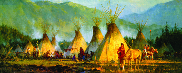 Loinclothed hobby; Obr�zek dne - the picture od the day - �awa rel - Howard Terpning, Crow Camp 1864