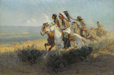 Loinclothed hobby; Obr�zek dne - the picture od the day - �awa rel - Art of Oscar Edmund Berninghaus, Under Watchful Eyes