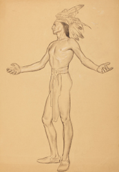 Loinclothed hobby; Obr�zek dne - the picture od the day - �awa rel - Walter Beach Huphrey, Study for Hovey murals, Dartmouth College