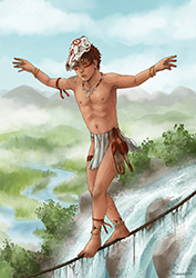 Loinclothed hobby; Obr�zek dne - the picture od the day - �awa rel - Tightrope walk,  art of Tashina Kalmbach 