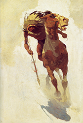 Loinclothed hobby; Obr�zek dne - the picture od the day - �awa rel - Art of N.C. Wyeth,  Indian Lance