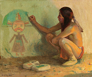 Loinclothed hobby; Obr�zek dne - the picture od the day - �awa rel - Eanger Irving Couse, The Kachina Painter