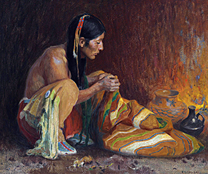 Loinclothed hobby; Obr�zek dne - the picture od the day - �awa rel - Eanger Irving Couse, The Chimayo Blanket