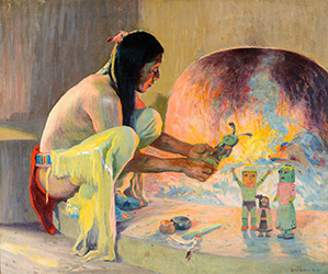 Loinclothed hobby; Obr�zek dne - the picture od the day - �awa rel - Eanger Irving Couse, The Kachina Maker