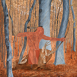 Loinclothed hobby; Obr�zek dne - the picture od the day - �awa rel - Art of Brian Haynes,  Deer Hunter