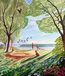 Loinclothed hobby; Obr�zek dne - the picture od the day - �awa rel - Art of Brian Haynes,  View of Mosentine Island