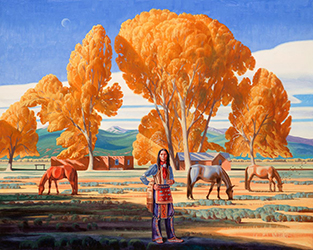 Loinclothed hobby; Obr�zek dne - the picture od the day - �awa rel - Art of Brian Haynes, Adobe In the Cottonwoods