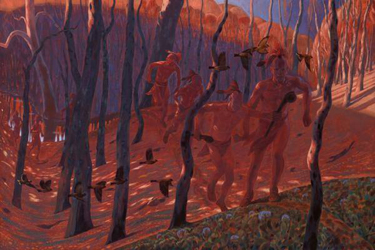 Loinclothed hobby; Obr�zek dne - the picture od the day - �awa rel - Art of Brian Haynes, Woodland