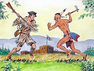Loinclothed hobby; Obr�zek dne - the picture od the day - �awa rel - Art of Frederic Ray, Frontier forts