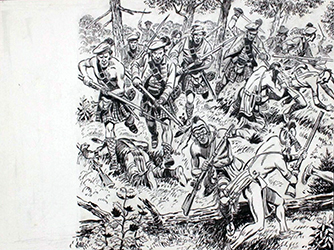 Loinclothed hobby; Obr�zek dne - the picture od the day - �awa rel - Art of Frederic Ray, Frontier forts