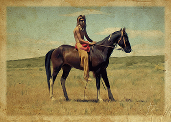 Loinclothed hobby; Obr�zek dne - the picture od the day - �awa rel - Photo Print of Little Bighorn Reenactment - Little Rider