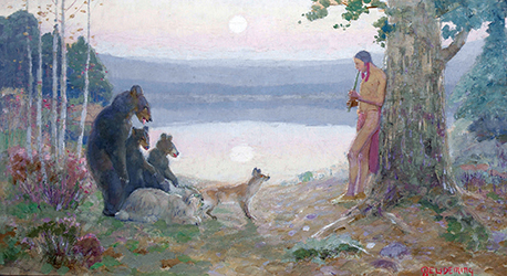 Loinclothed hobby; Obr�zek dne - the picture od the day - �awa rel - Art of Edwing Willard Deming, Hiawatha