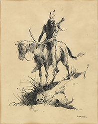 Loinclothed hobby; Obr�zek dne - the picture od the day - �awa rel - Art of Val Mayerik, Indian on horseback
