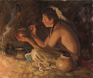 Loinclothed hobby; Obr�zek dne - the picture od the day - �awa rel - Art of Loren Entz, A Primitive Painter 