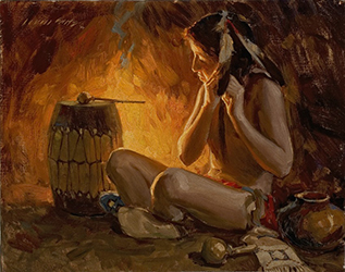Loinclothed hobby; Obr�zek dne - the picture od the day - �awa rel - Art of Loren Entz, Preparing For The Dance
