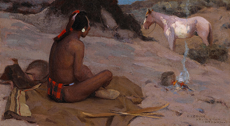 Loinclothed hobby; Obr�zek dne - the picture od the day - �awa rel - Eanger Irwing Couse - Peaceful Indian at a Campsite