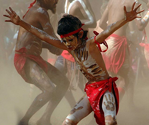 Loinclothed hobby; Obr�zek dne - the picture od the day - �awa rel - Aboriginal boy dancing - Queensland, Australia' by Hannah L Glenton