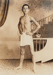 Loinclothed hobby; Obr�zek dne - the picture od the day - �awa rel - Antique Photo  Young Man in Loincloth  Japanese  c. 1920s