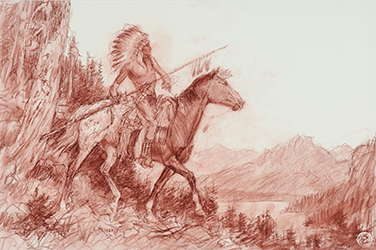 Loinclothed hobby; Obr�zek dne - the picture od the day - �awa rel - Art of Arnold Friberg, Into New Country - study